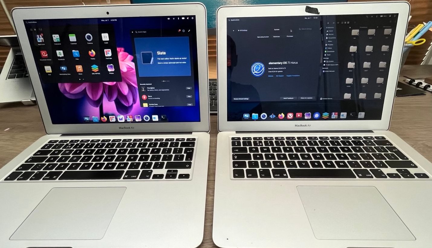 Macbook airs running elementary OS